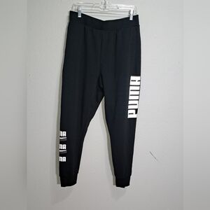 PUMA Men's Essentials Logo Joggers – Black, Size Large.